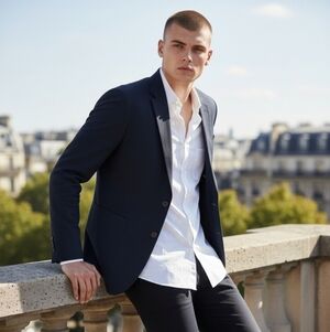 Vintage Oscar de la Renta Admiral Wool Blazer in Navy Blue Size 42 Regular